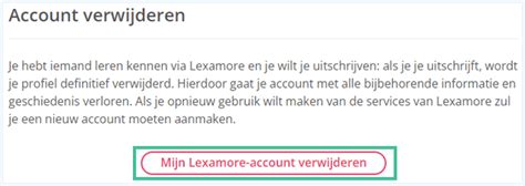 lexamore account verwijderen|Lexa